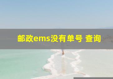 邮政ems没有单号 查询